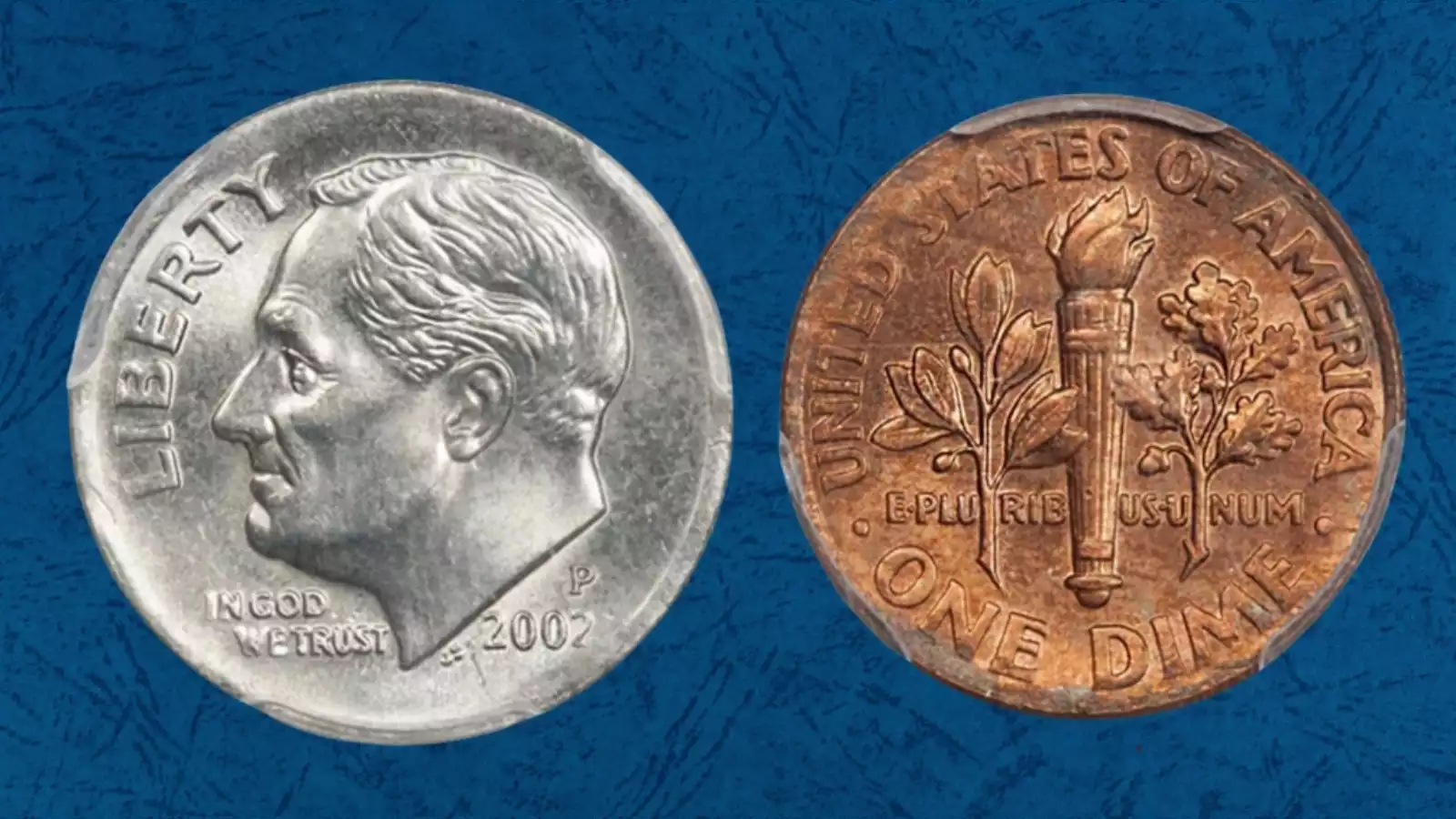 2002 dime missing clad layer error showing exposed copper core